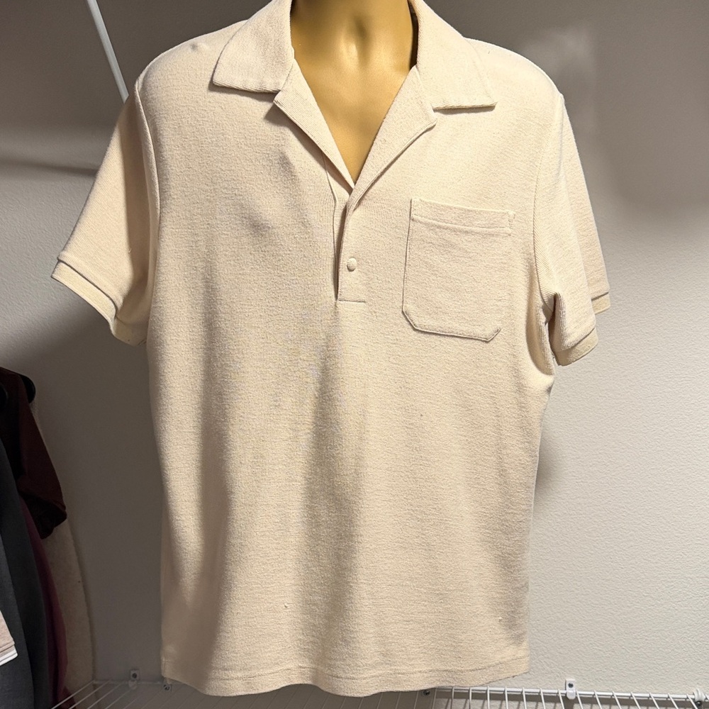 Scotch & Soda Men's Short Sleeve Polo in Light Cream